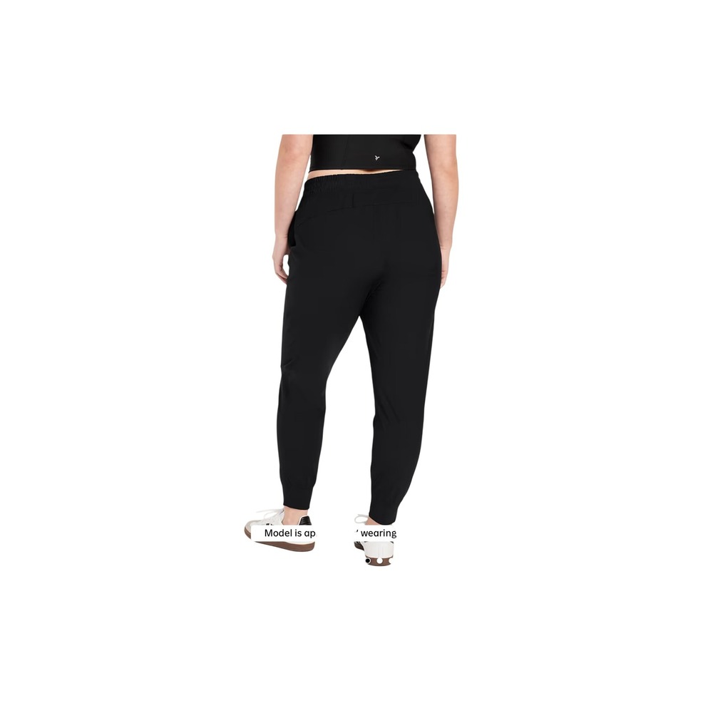 Old Navy Womens Sleek Tech Black Joggers Pants 2X Activewear Waterproof Pockets